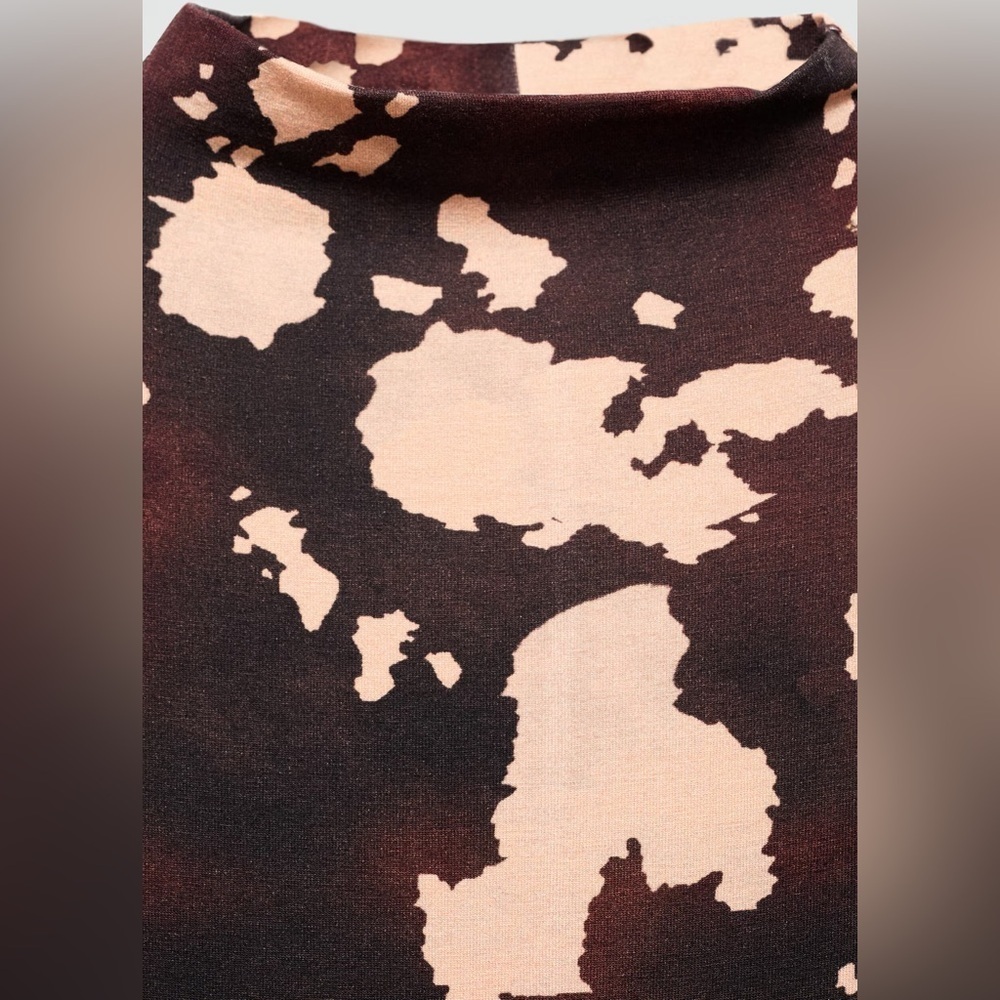 Mango burgundy midi printed sleeveless dress NWT - Picture 5 of 5